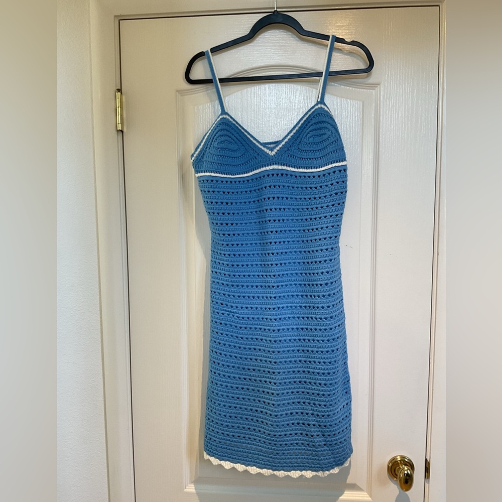 Blue Crochet Dress